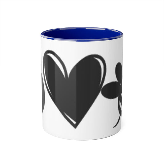 Chic Love Accent Mug - 11oz Black & White Design - Resilient Mind Media