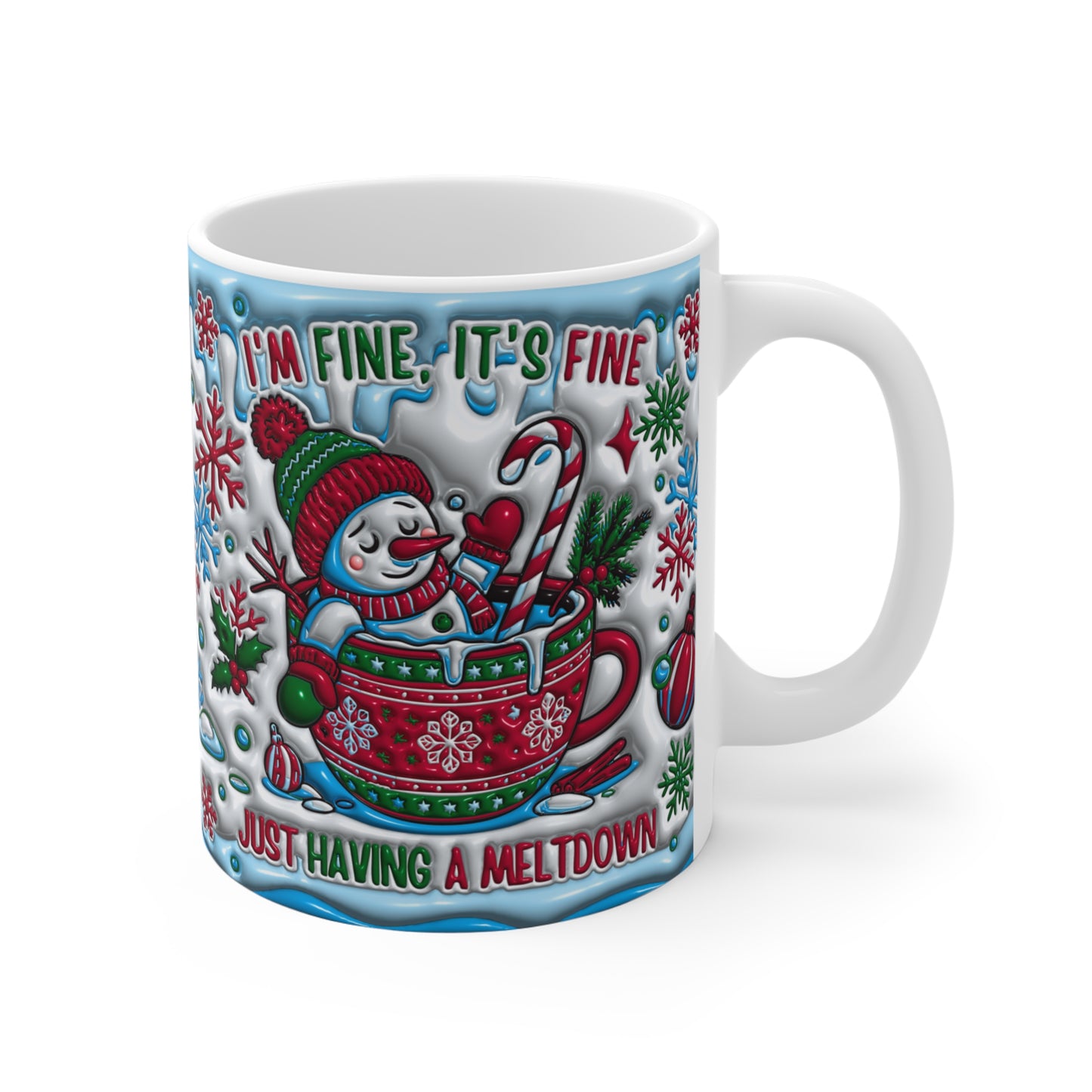 Festive Humor Ceramic Mug - Holiday Meltdown Design - Resilient Mind Media