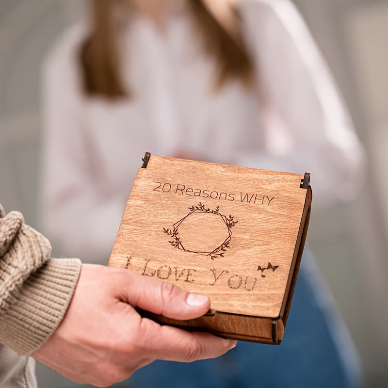 NNETM 20 Reasons Why I Love You Wooden Heart Puzzle-4