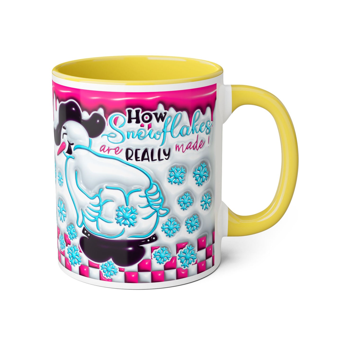 Colorful Winter Themed Accent Mug - 'How Snowflakes Are Really Made!' - Resilient Mind Media