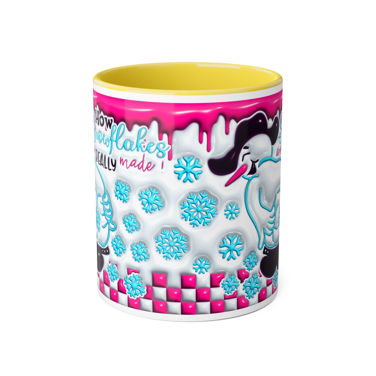 Colorful Winter Themed Accent Mug - 'How Snowflakes Are Really Made!' - Resilient Mind Media