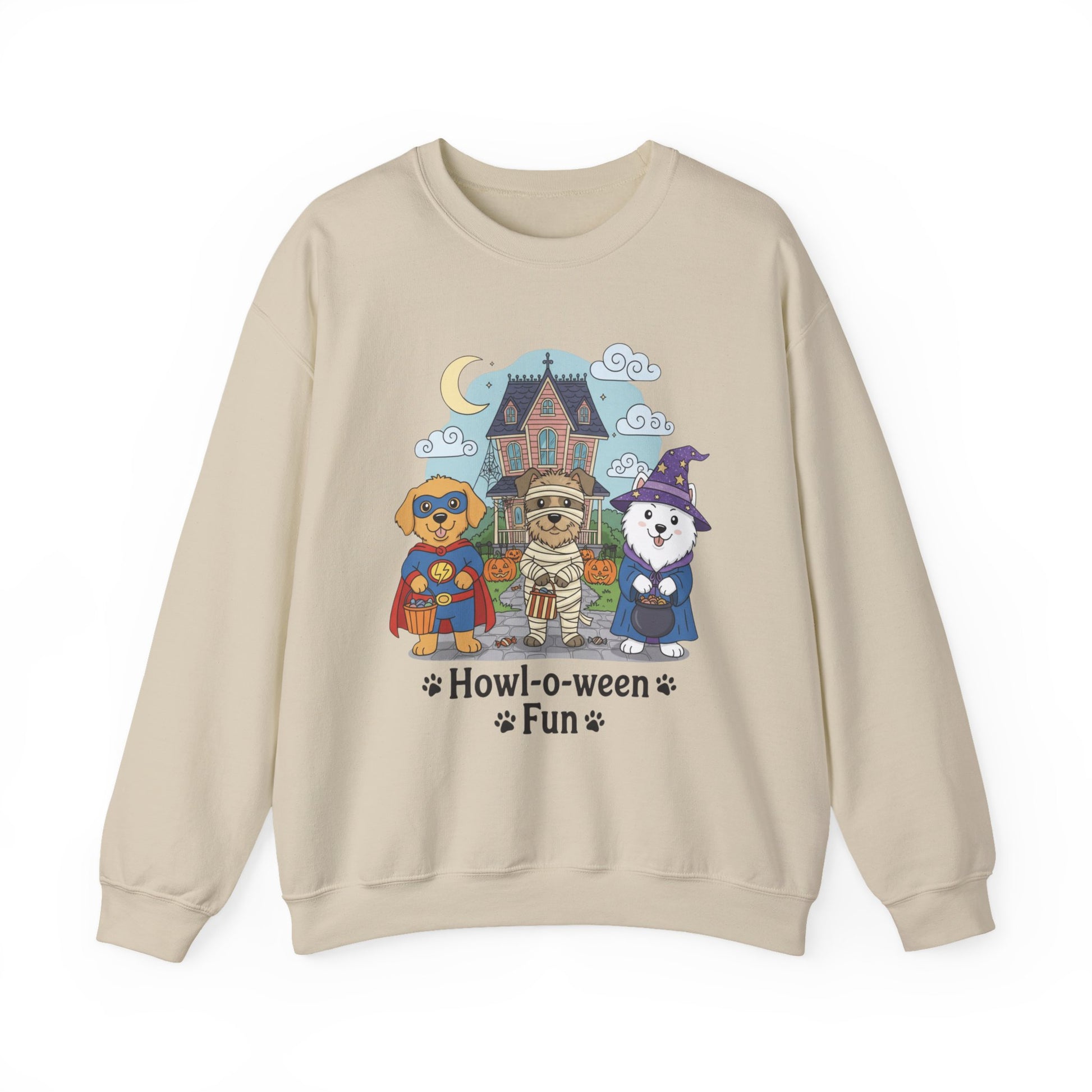 Halloween Dog Crewneck Sweatshirt, Unisex Sweatshirt, Cozy Fall Sweatshirt, Pet Lover Gift, Cute Sweatshirt for October - Resilient Mind Media