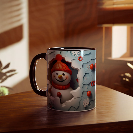 Winter Wonderland Accent Mug - 11oz Christmas Snowman Design - Resilient Mind Media