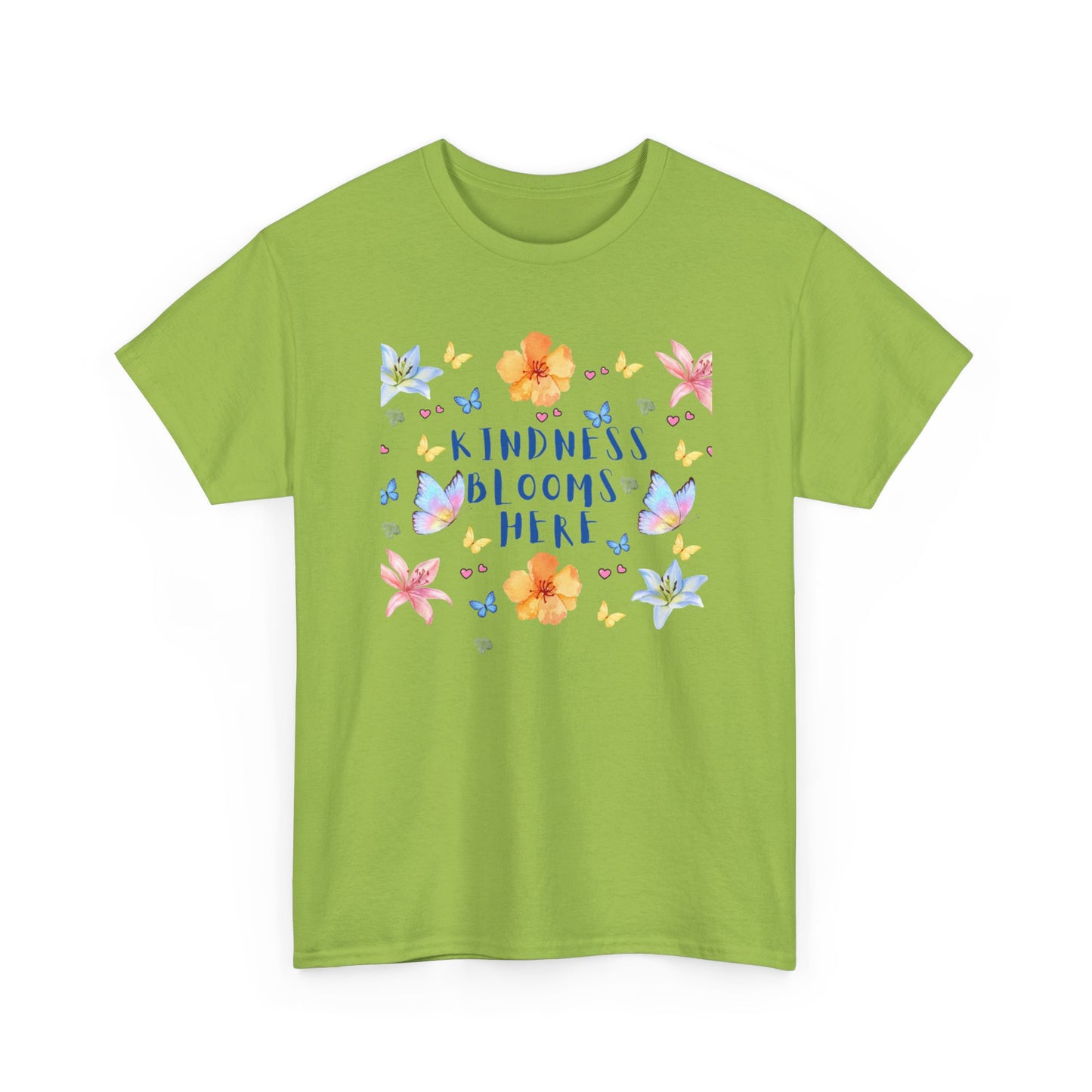 POSITIVITY MENTAL HEALTH Kindness Blooms Here Unisex Heavy Cotton Tee - Resilient Mind Media
