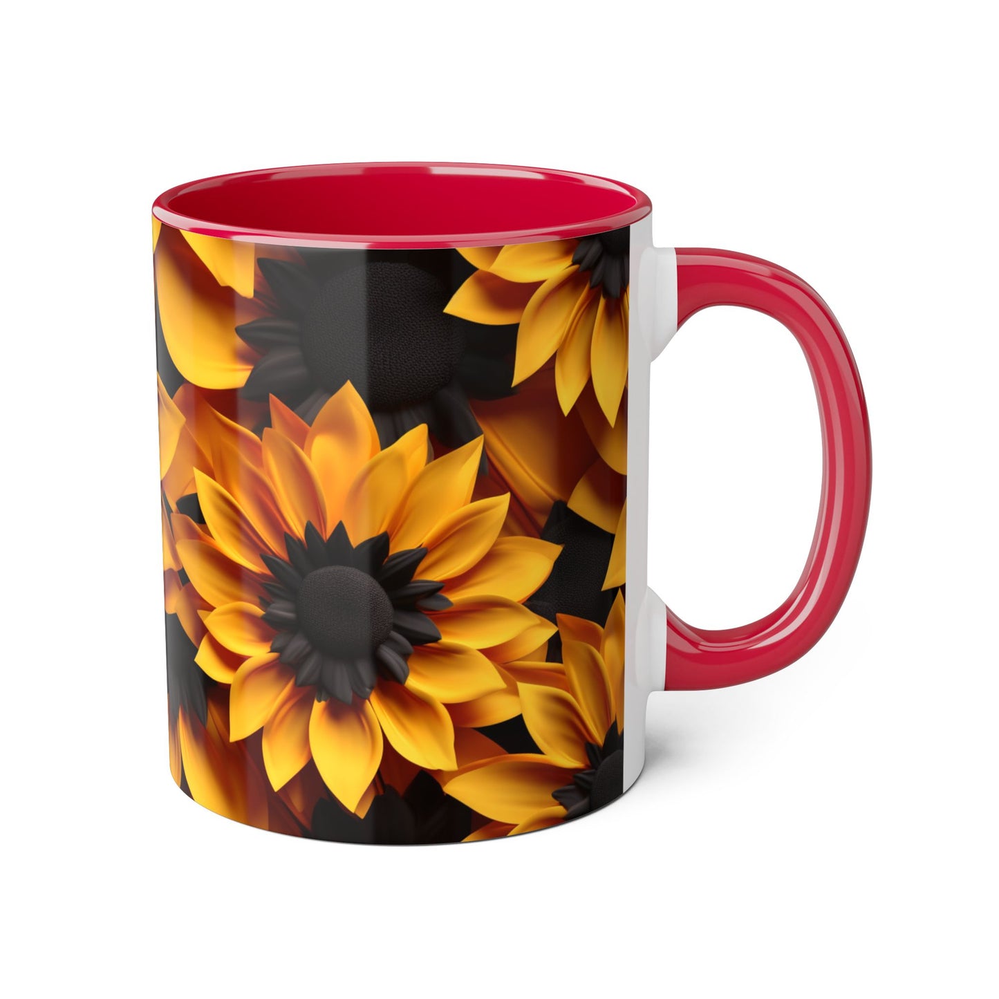Sunflower Accent Mug - 11oz Floral Coffee Cup for Nature Lovers
