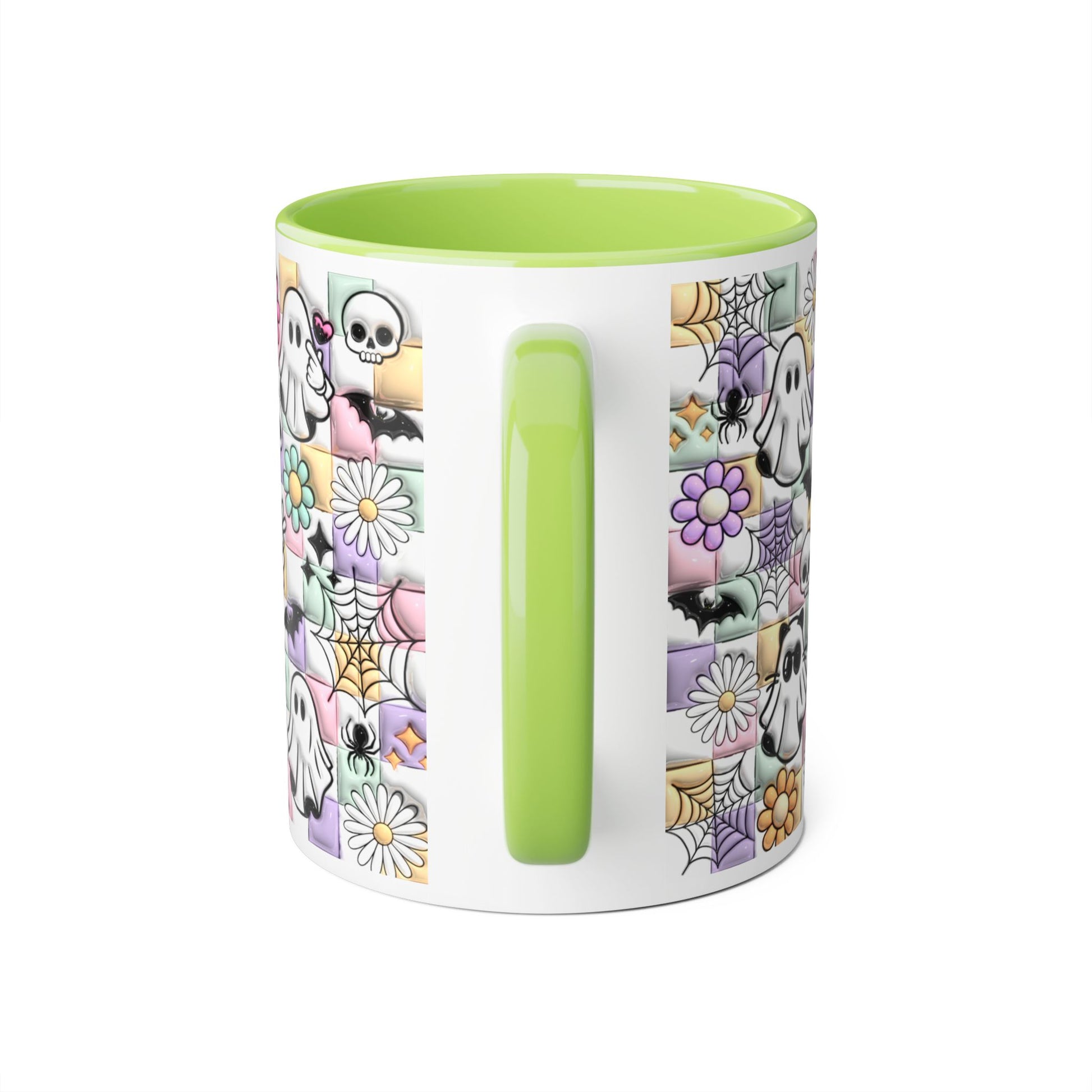 Halloween Ghosts and Flowers Accent Mug, 11oz - Resilient Mind Media