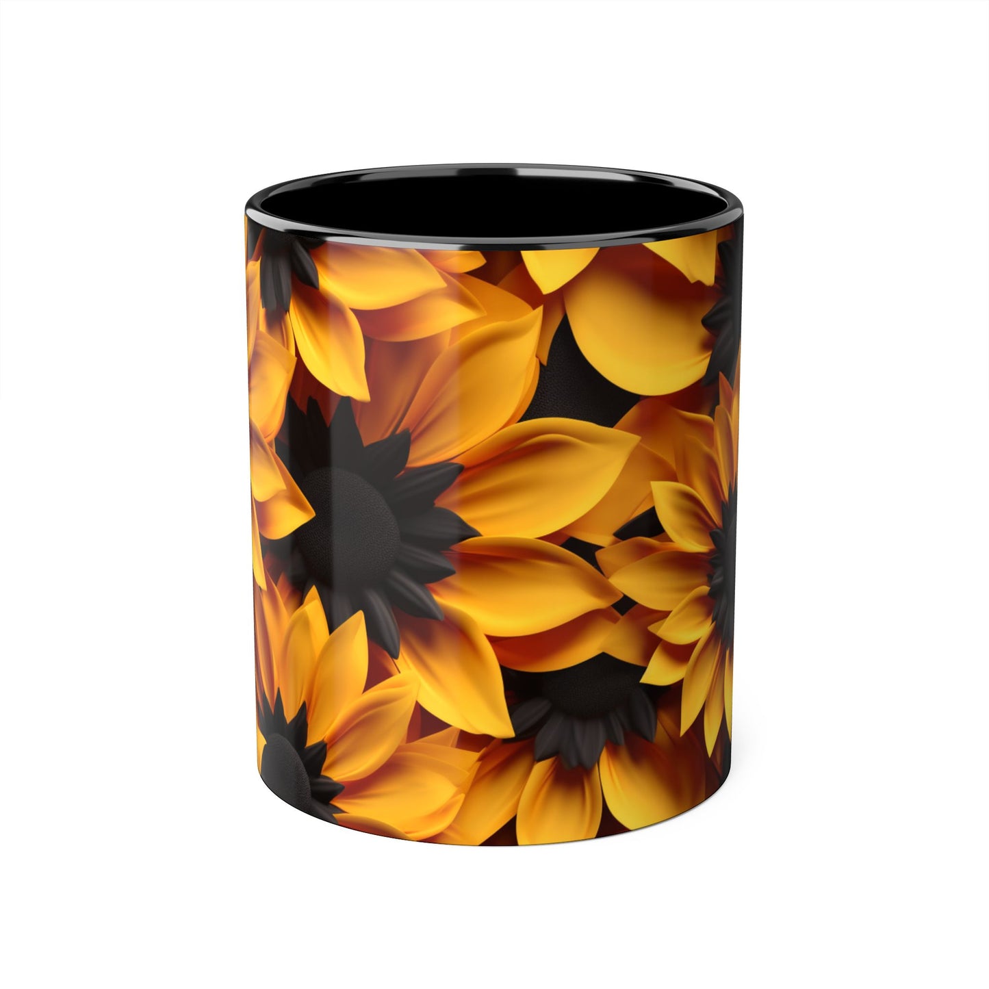 Sunflower Accent Mug - 11oz Floral Coffee Cup for Nature Lovers