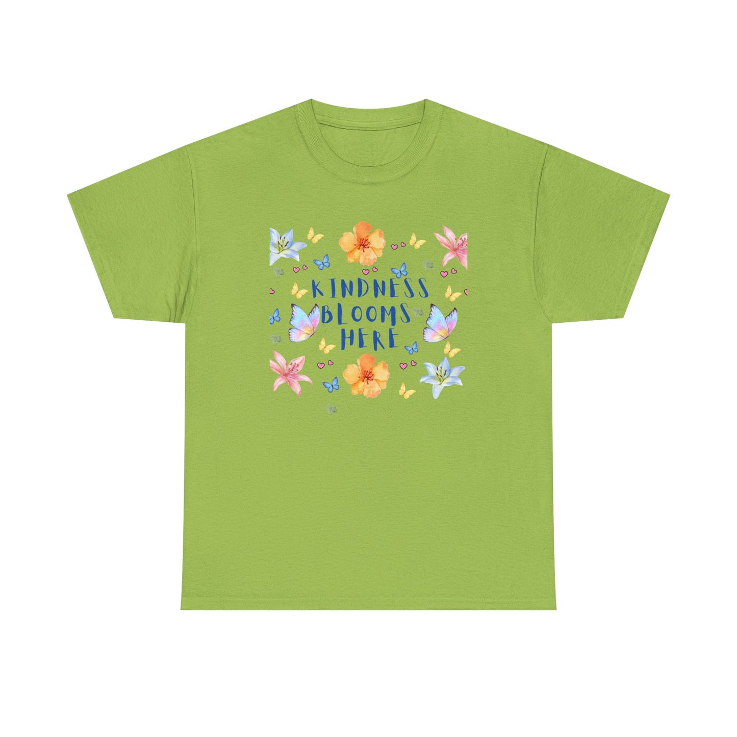 POSITIVITY MENTAL HEALTH Kindness Blooms Here Unisex Heavy Cotton Tee - Resilient Mind Media