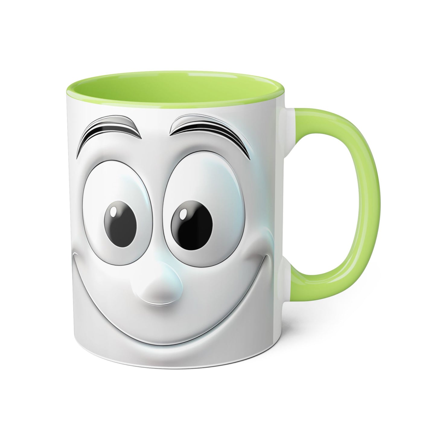 Cheerful Face Accent Mug - 11oz Coffee Cup for Daily Motivation - Resilient Mind Media