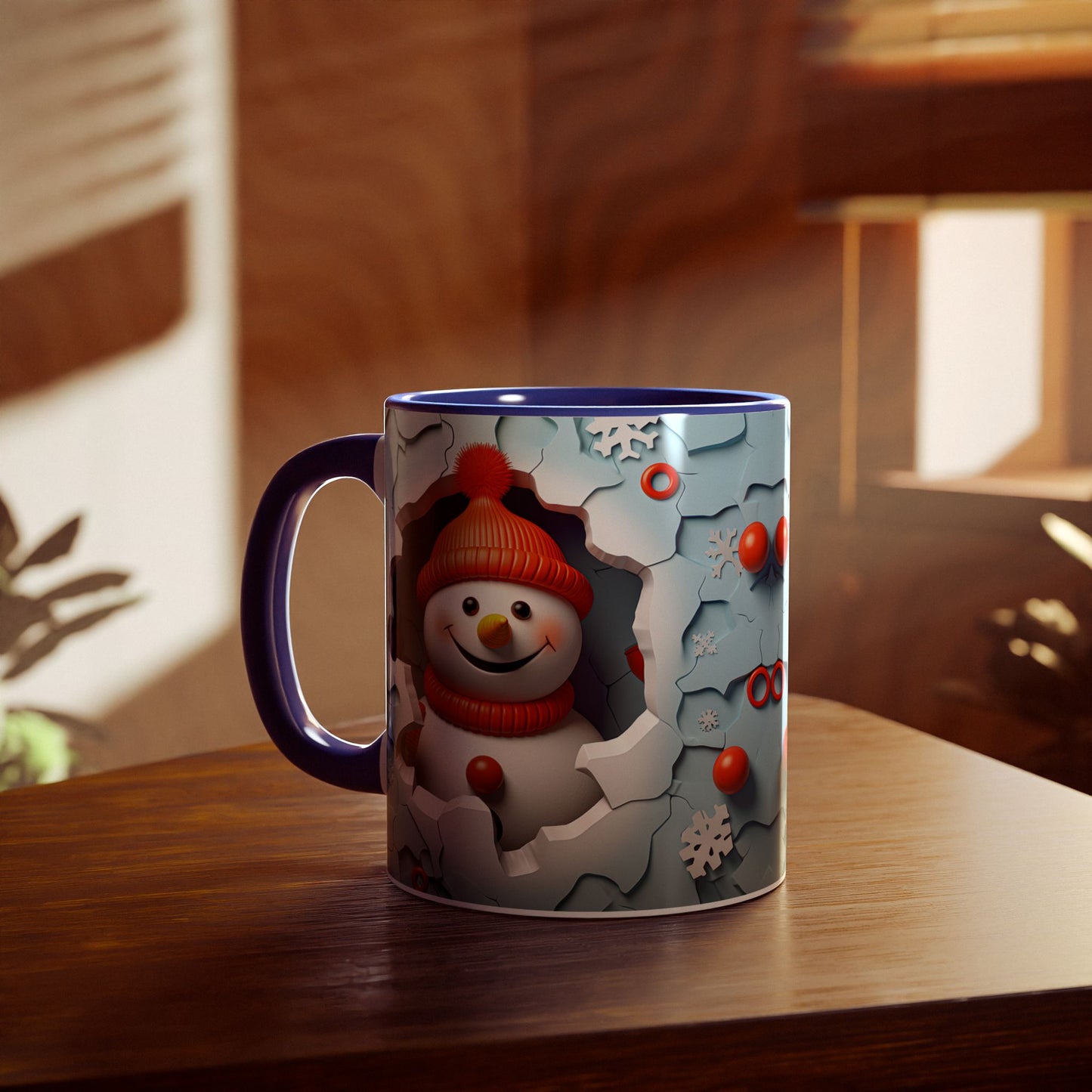 Winter Wonderland Accent Mug - 11oz Christmas Snowman Design - Resilient Mind Media