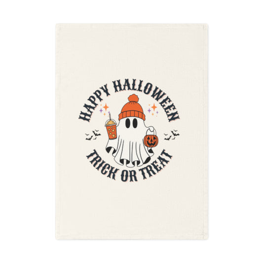 Halloween Cotton Tea Towel, Festive Kitchen Towel, Ghost Print Towel, Trick or Treat Decor, Fall Home Accessories - Resilient Mind Media