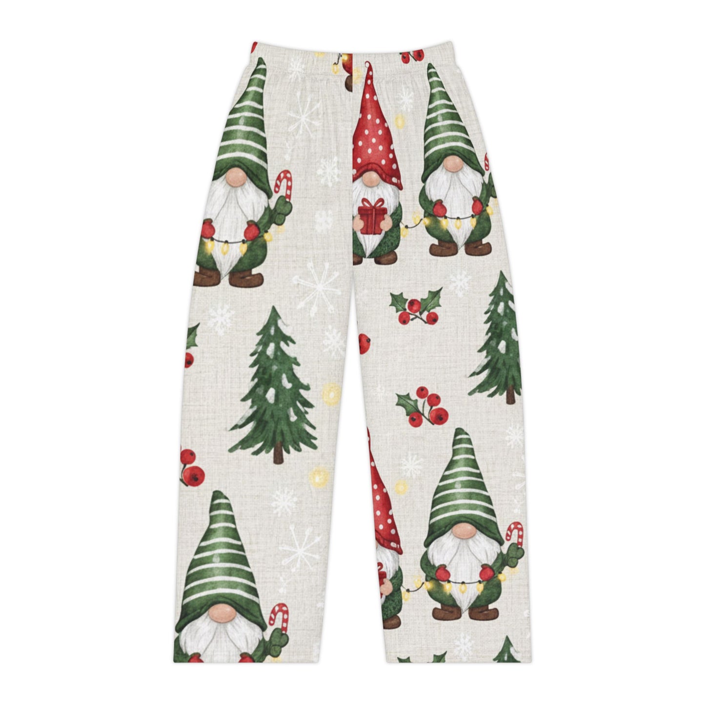Holiday Gnome Women's Pajama Pants, Cozy Sleepwear, Christmas Gift, Festive Lounge Pants, Winter Celebration, AOP Print - Resilient Mind Media