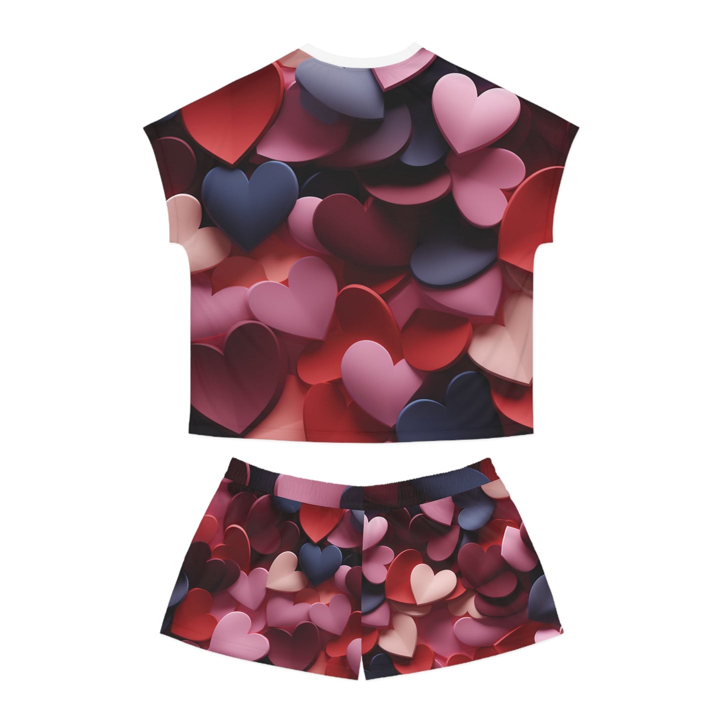 Heart Print Women's Pajama Set - Cute and Cozy Sleepwear - Resilient Mind Media