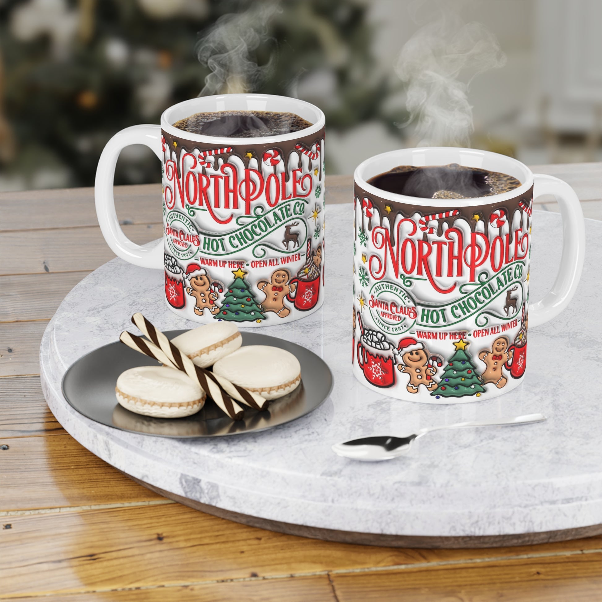 North Pole Hot Chocolate Ceramic Mug - Perfect for Holiday Warm - ups - Resilient Mind Media