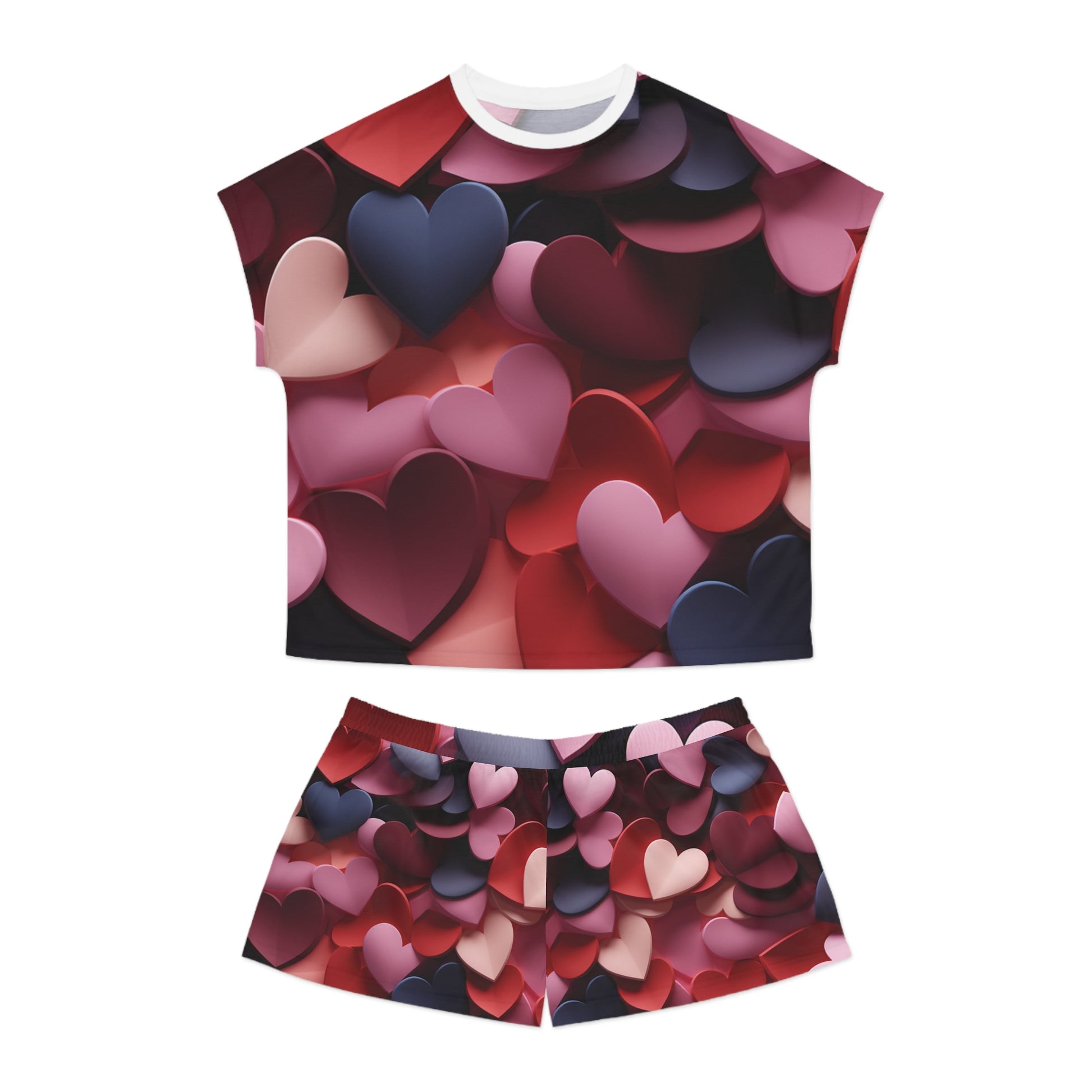 Heart Print Women's Pajama Set - Cute and Cozy Sleepwear - Resilient Mind Media