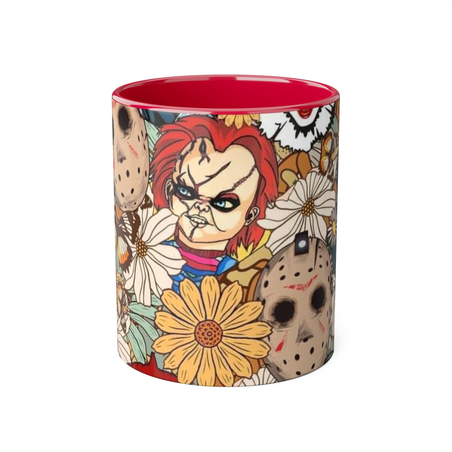 Chic Horror Accent Mugs, 11oz | Unique Gift for Horror Fans, Coffee Lover's Collectible, Spooky Seasonal Decor, Movie Night Essentials - Resilient Mind Media