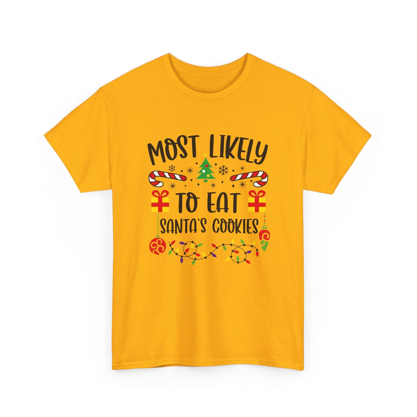 Holiday Graphic Tee - Most Likely to Eat Santa's Cookies, Christmas Shirt, Fun Festive Apparel, Gift for Kids, Family Matching - Resilient Mind Media