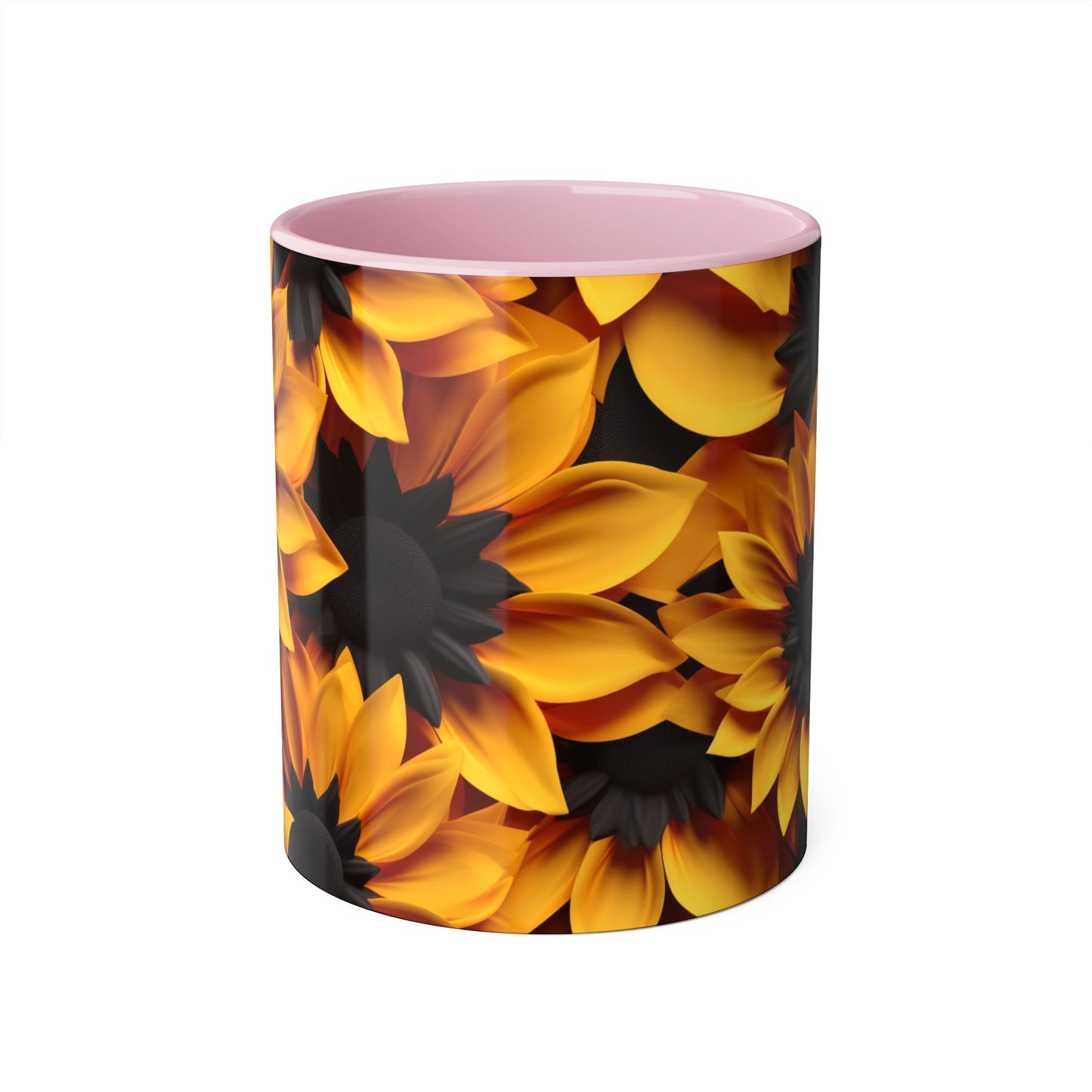 Sunflower Accent Mug - 11oz Floral Coffee Cup for Nature Lovers