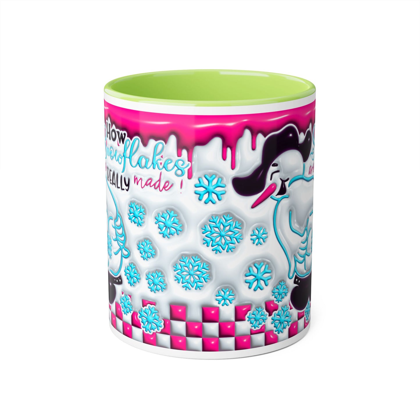 Colorful Winter Themed Accent Mug - 'How Snowflakes Are Really Made!' - Resilient Mind Media