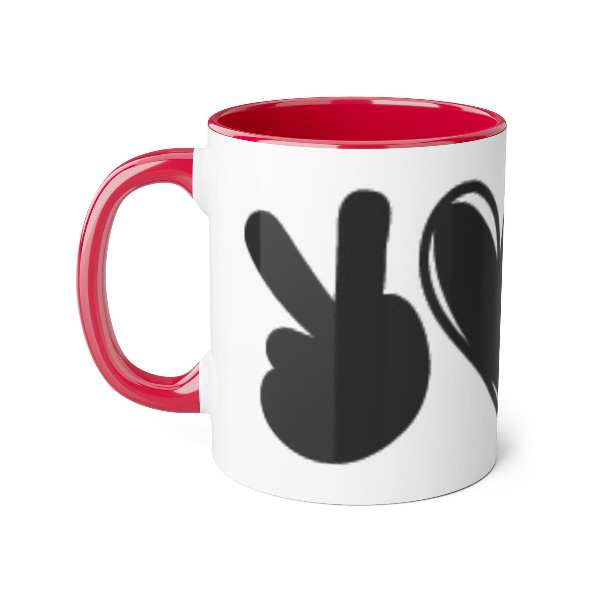 Chic Love Accent Mug - 11oz Black & White Design - Resilient Mind Media