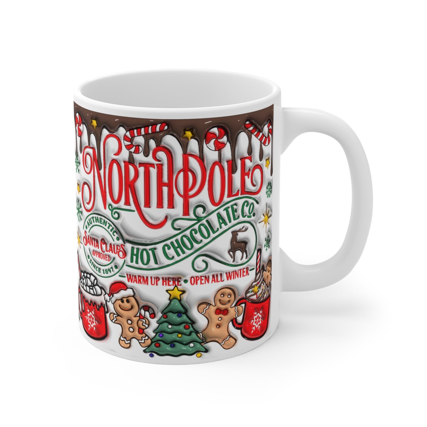 Christmas Hot Chocolate Ceramic Mug - Festive Holiday Design - Resilient Mind Media