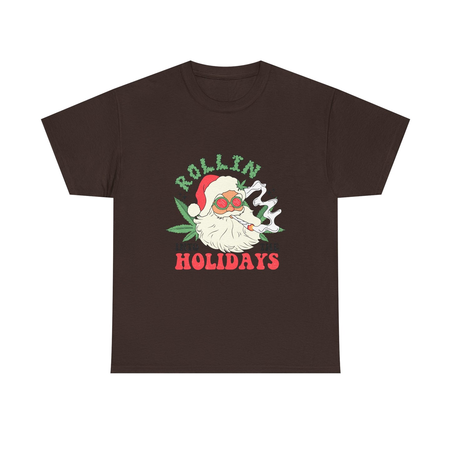 WEED FUNNY CANNABIS Rollin' into the Holidays Unisex Heavy Cotton Tee - Resilient Mind Media