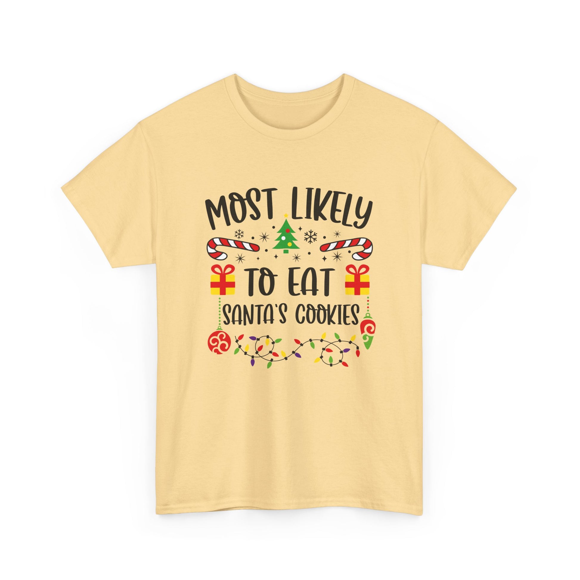 Holiday Graphic Tee - Most Likely to Eat Santa's Cookies, Christmas Shirt, Fun Festive Apparel, Gift for Kids, Family Matching - Resilient Mind Media