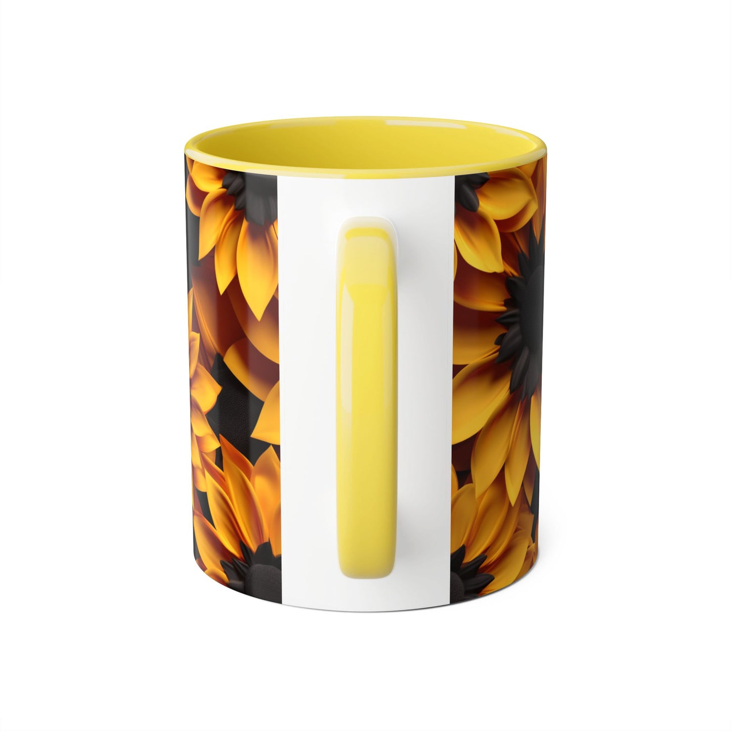 Sunflower Accent Mug - 11oz Floral Coffee Cup for Nature Lovers