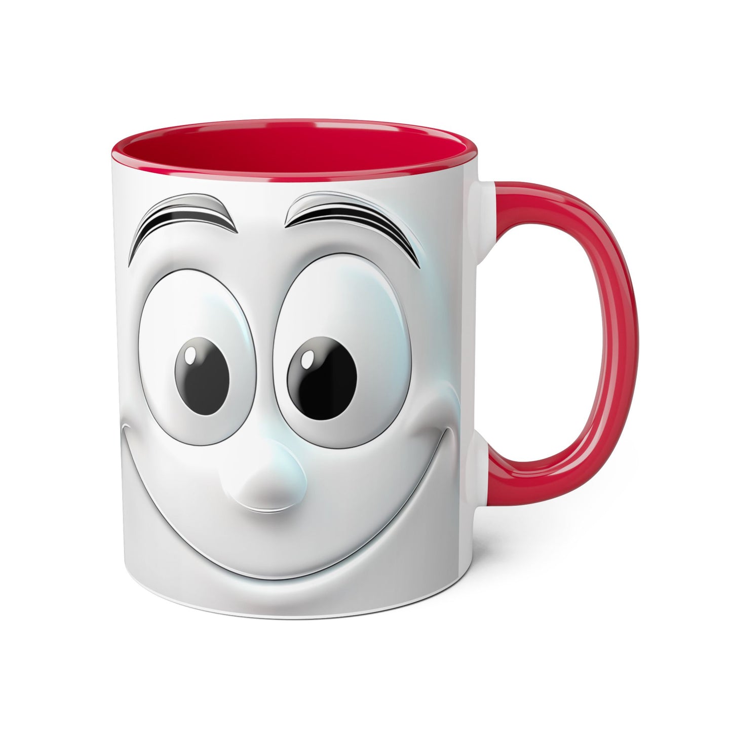 Cheerful Face Accent Mug - 11oz Coffee Cup for Daily Motivation - Resilient Mind Media