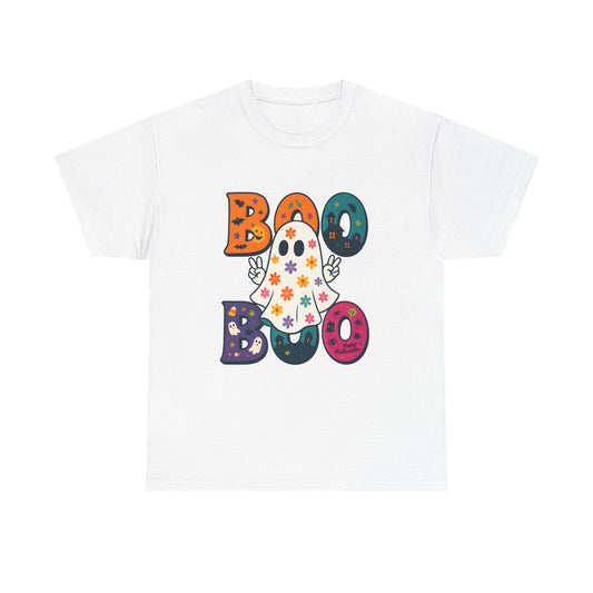 Boo Boo Ghost T-Shirt, Halloween Tee, Unisex Cotton Tee, Cute Halloween Shirt, Spooky Season Apparel, Fall Fashion - Resilient Mind Media