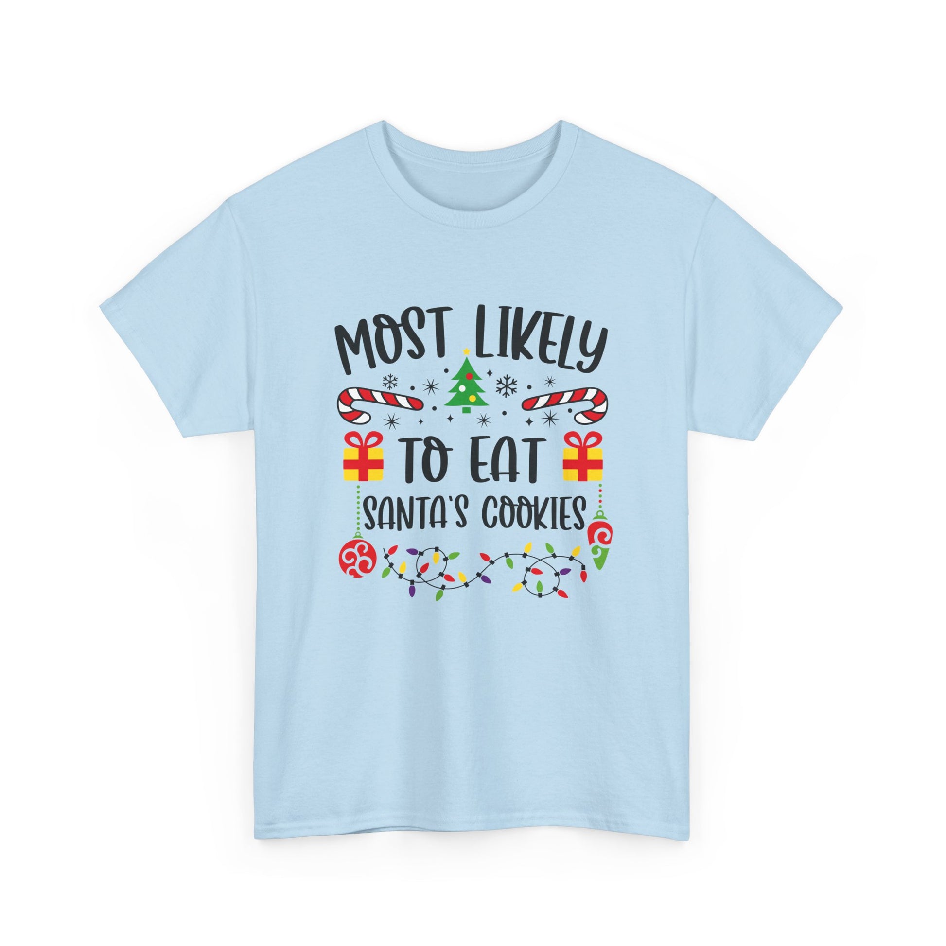Holiday Graphic Tee - Most Likely to Eat Santa's Cookies, Christmas Shirt, Fun Festive Apparel, Gift for Kids, Family Matching - Resilient Mind Media