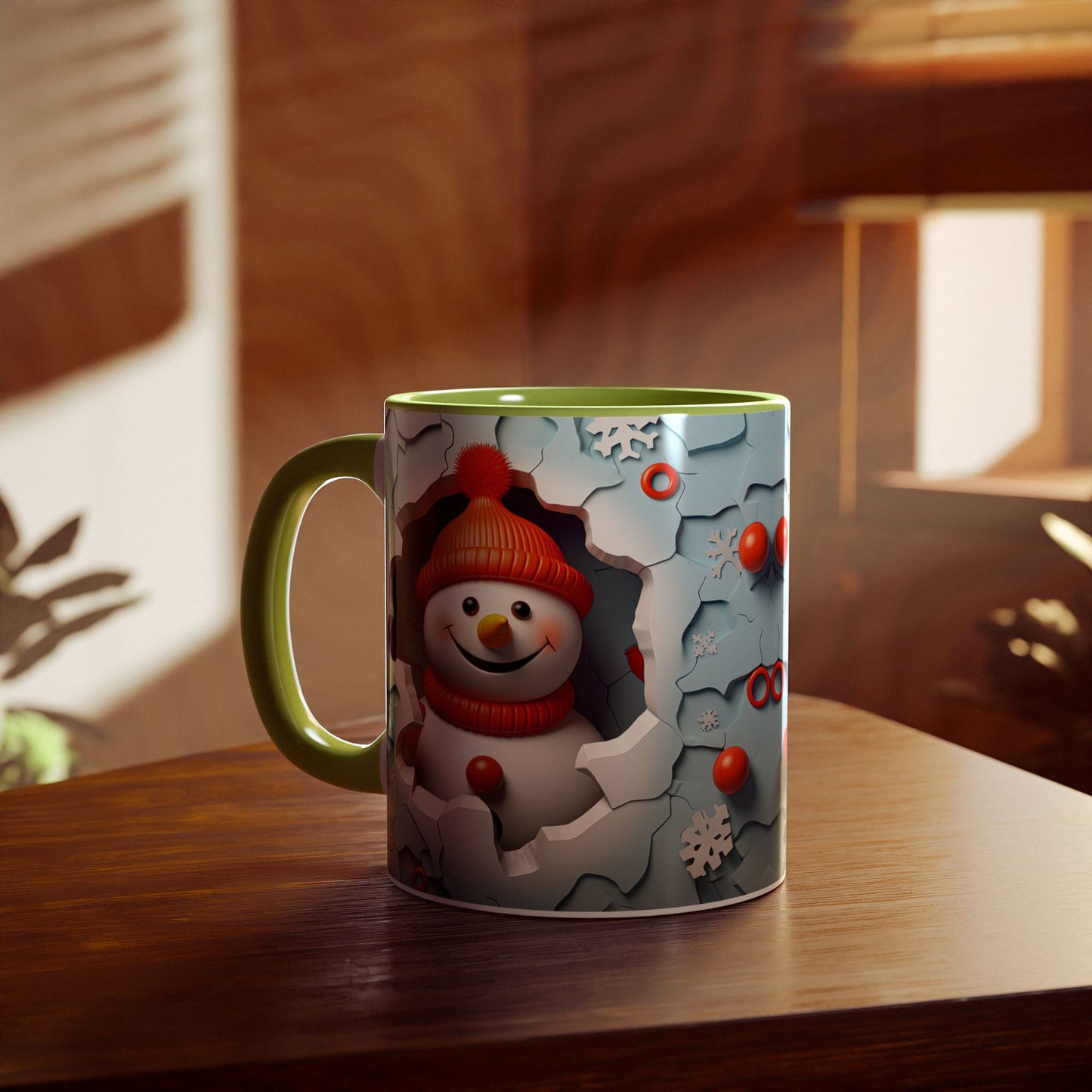 Winter Wonderland Accent Mug - 11oz Christmas Snowman Design - Resilient Mind Media