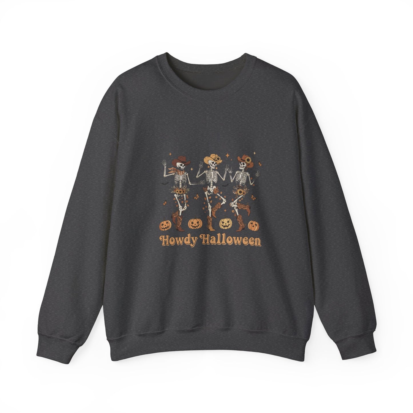 Halloween Skeleton Crewneck Sweatshirt, Unisex Fall Apparel, Casual Halloween Outfit, Spooky Season Sweatshirt, Gift for Halloween Lover