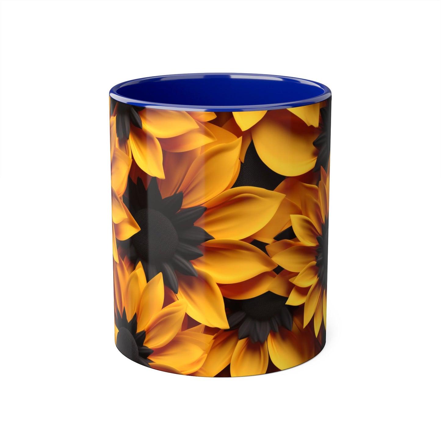 Sunflower Accent Mug - 11oz Floral Coffee Cup for Nature Lovers