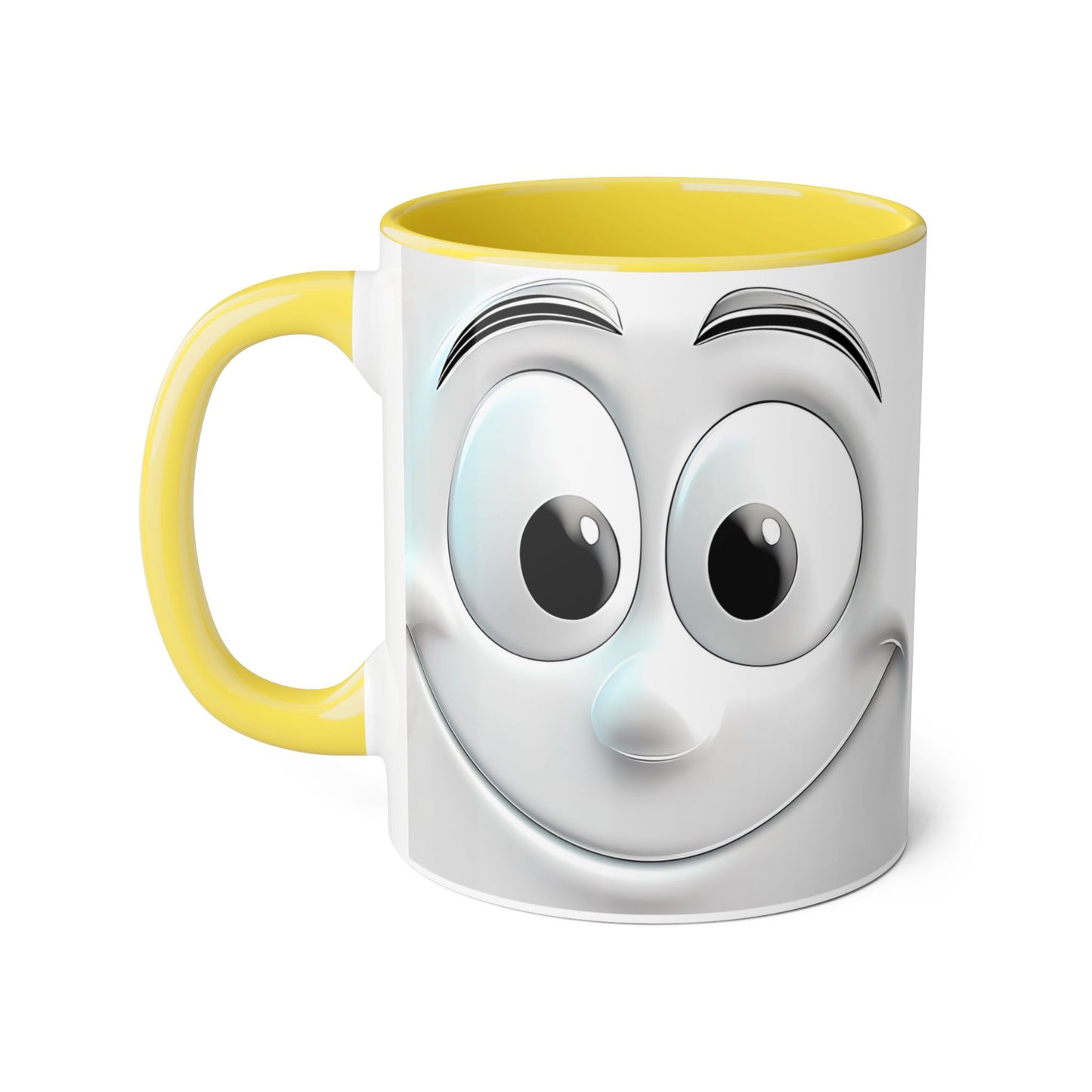 Cheerful Face Accent Mug - 11oz Coffee Cup for Daily Motivation - Resilient Mind Media