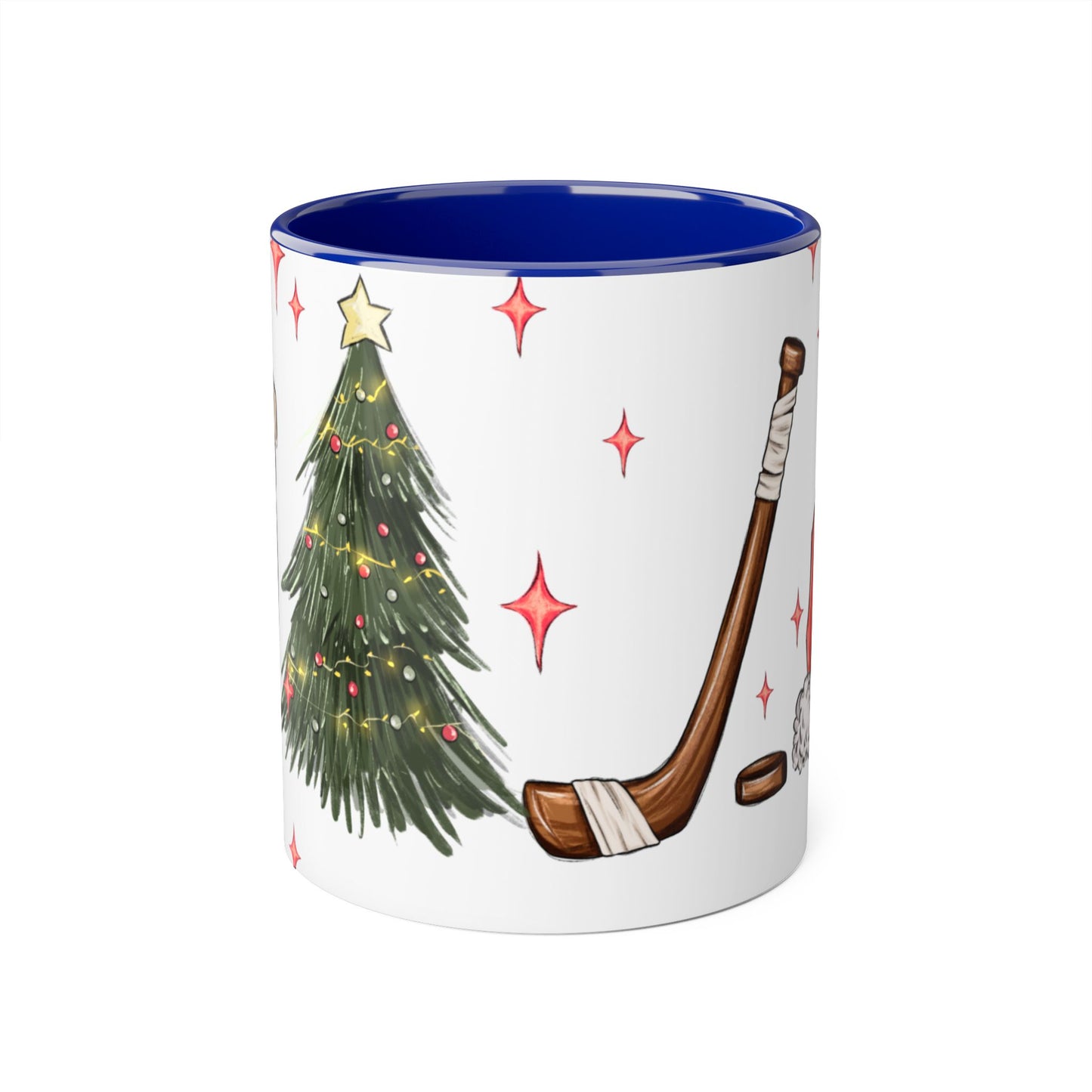 TIS THE SEASON CHRISTMAS HOCKEY Festive Hockey Accent Mug - 11oz Christmas Design - Resilient Mind Media