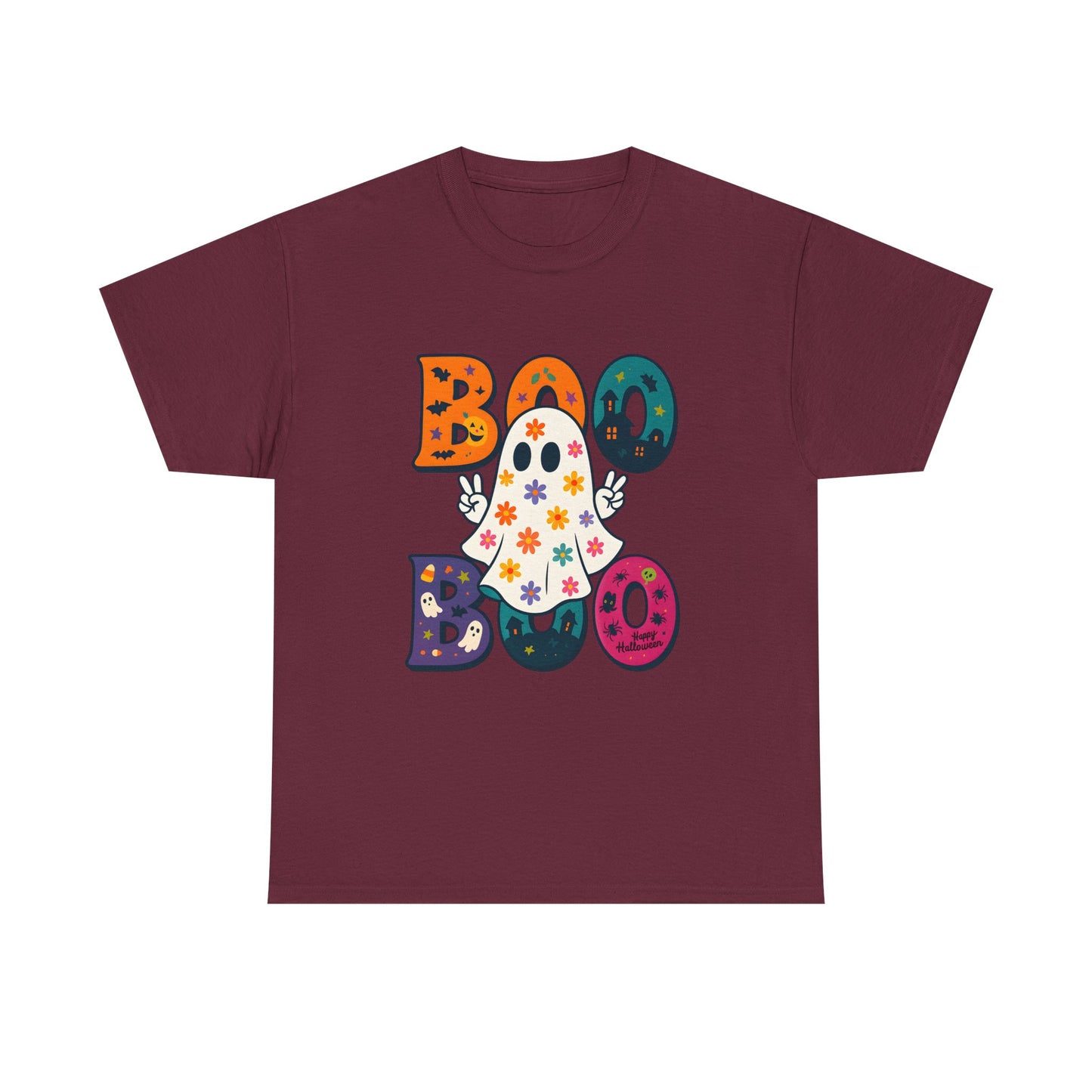 Boo Boo Ghost T-Shirt, Halloween Tee, Unisex Cotton Tee, Cute Halloween Shirt, Spooky Season Apparel, Fall Fashion - Resilient Mind Media