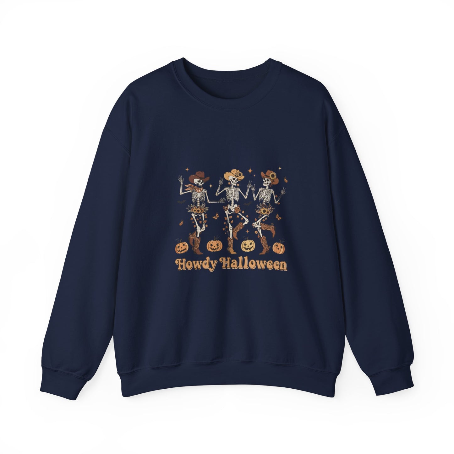 Halloween Skeleton Crewneck Sweatshirt, Unisex Fall Apparel, Casual Halloween Outfit, Spooky Season Sweatshirt, Gift for Halloween Lover