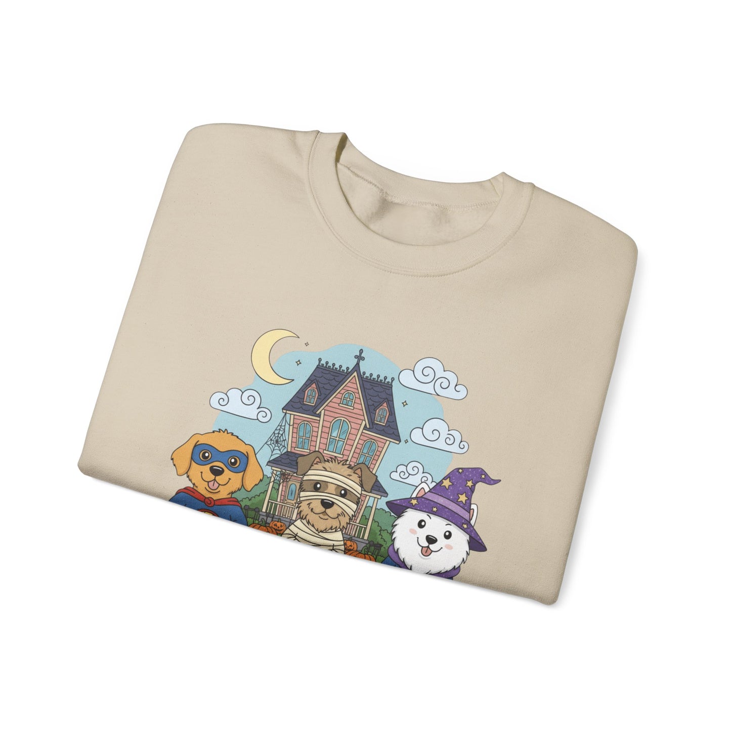 Halloween Dog Crewneck Sweatshirt, Unisex Sweatshirt, Cozy Fall Sweatshirt, Pet Lover Gift, Cute Sweatshirt for October - Resilient Mind Media