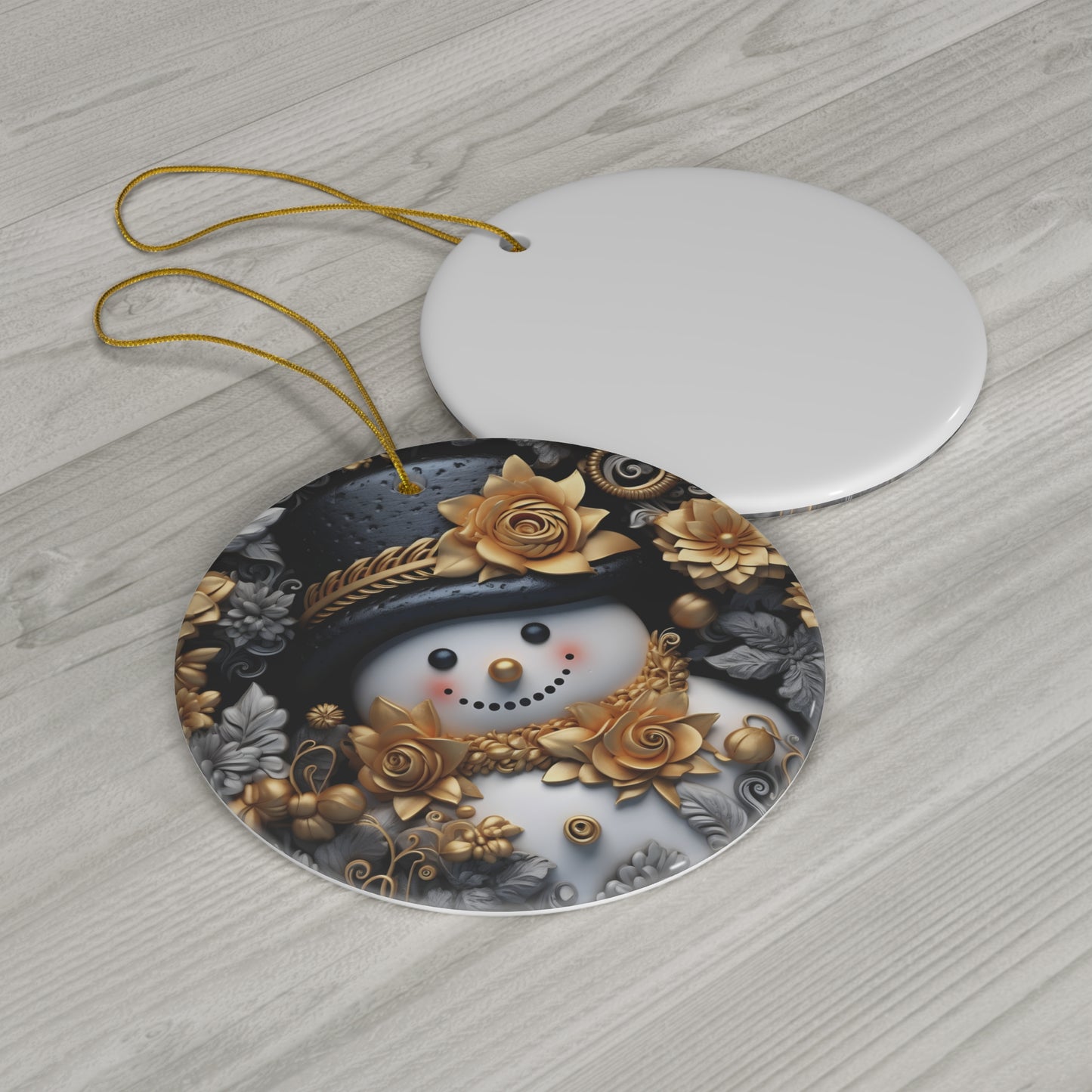 Festive Snowman Ceramic Ornament - Resilient Mind Media
