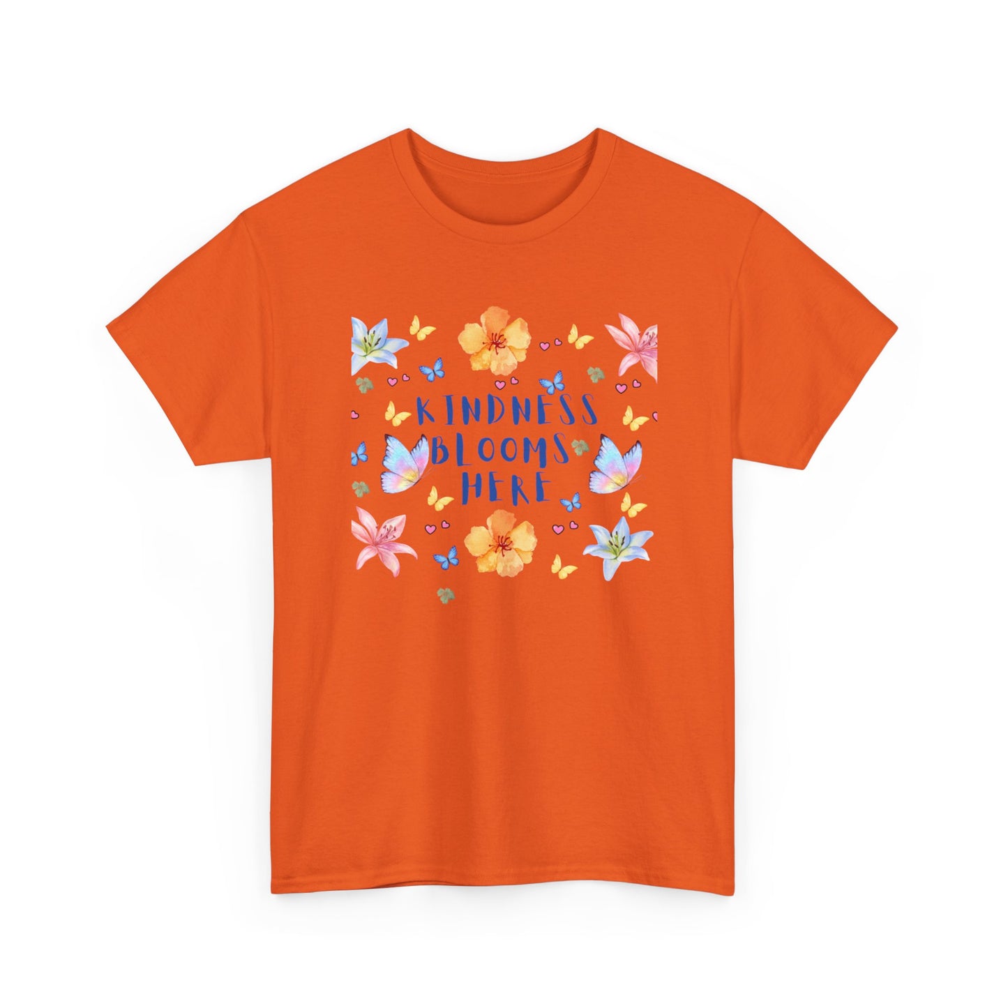 POSITIVITY MENTAL HEALTH Kindness Blooms Here Unisex Heavy Cotton Tee - Resilient Mind Media