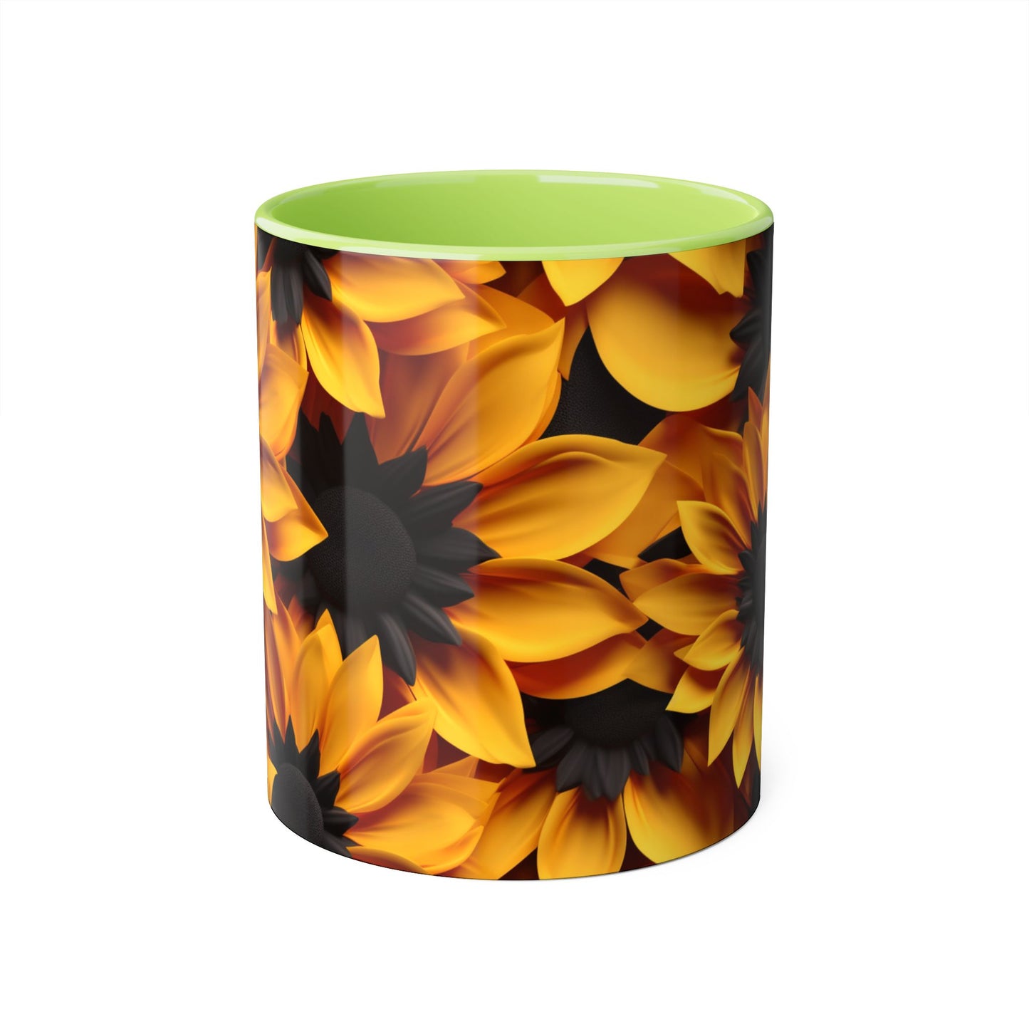 Sunflower Accent Mug - 11oz Floral Coffee Cup for Nature Lovers