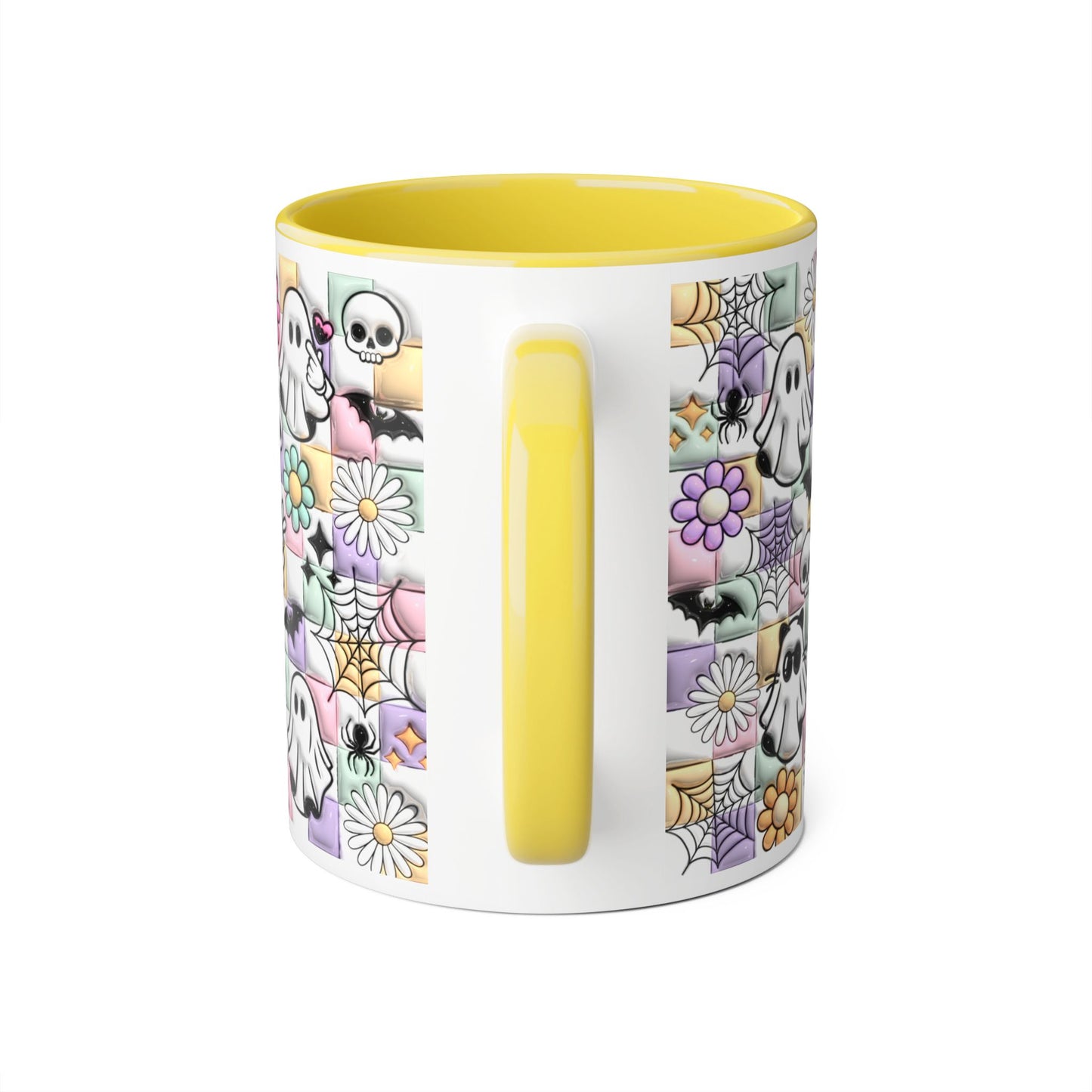 Halloween Ghosts and Flowers Accent Mug, 11oz - Resilient Mind Media