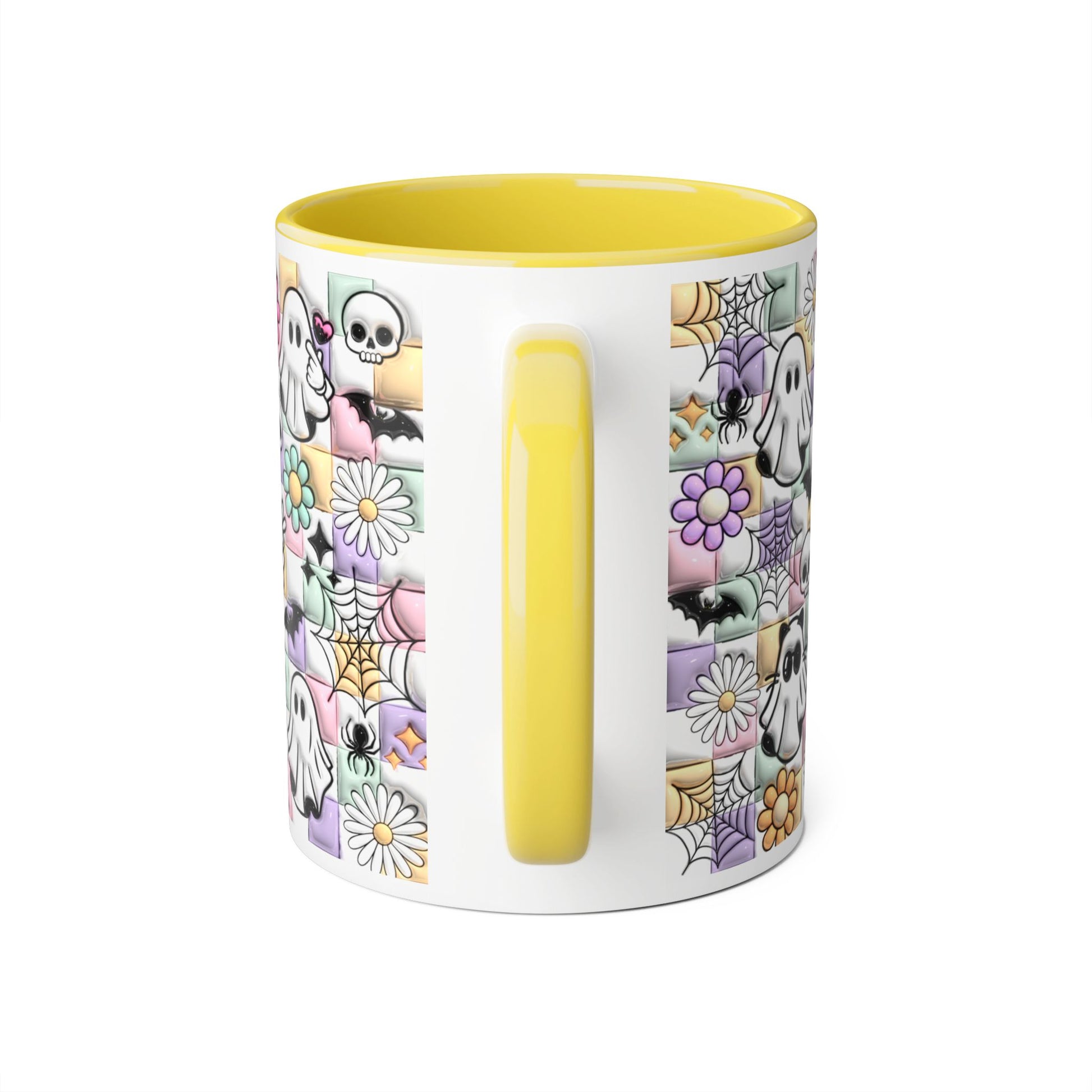 Halloween Ghosts and Flowers Accent Mug, 11oz - Resilient Mind Media