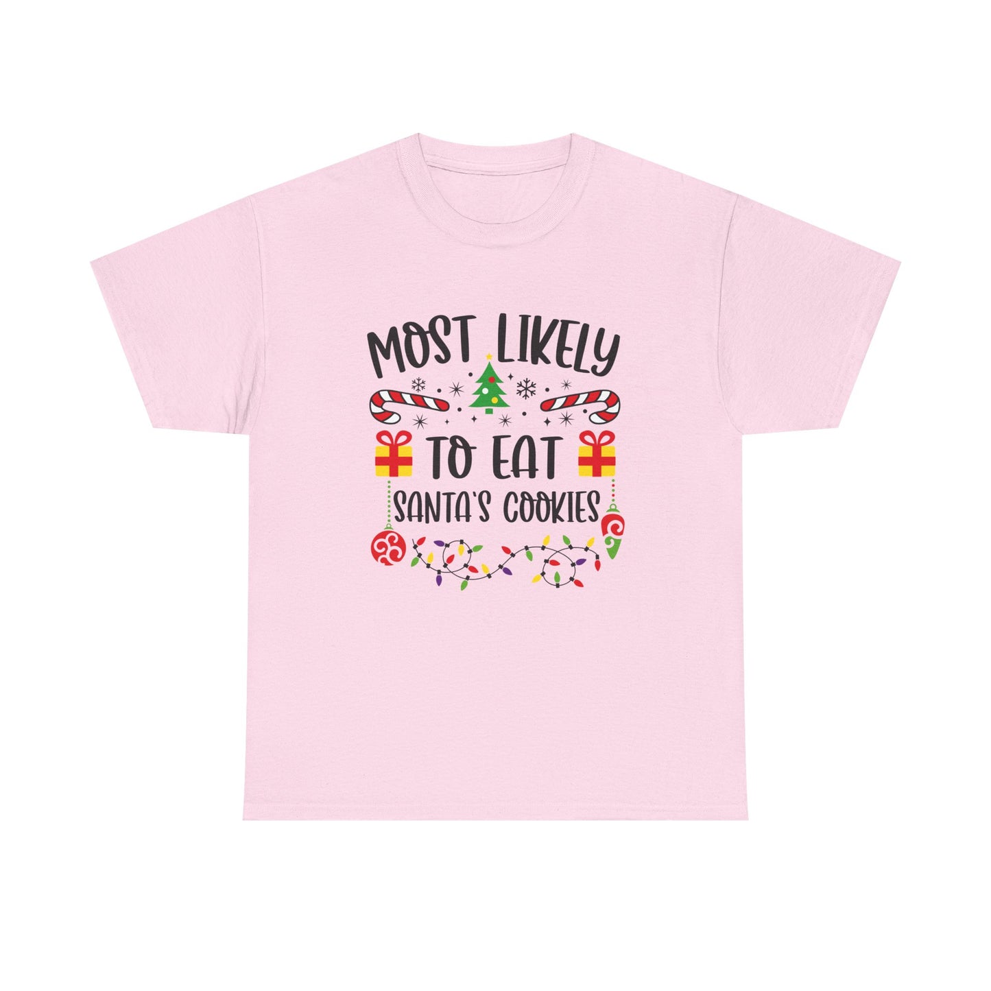 Holiday Graphic Tee - Most Likely to Eat Santa's Cookies, Christmas Shirt, Fun Festive Apparel, Gift for Kids, Family Matching - Resilient Mind Media