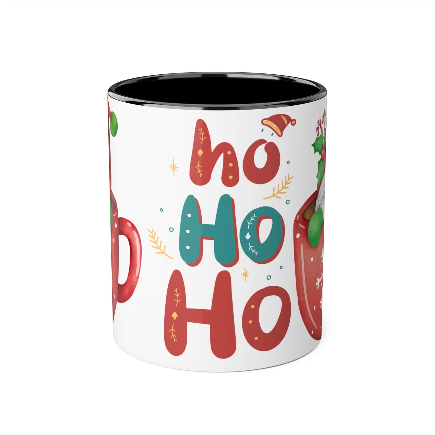 Festive Holiday Mug, Christmas Mug, Santa Coffee Cup, Winter Decor, Ho Ho Ho Gift - Resilient Mind Media