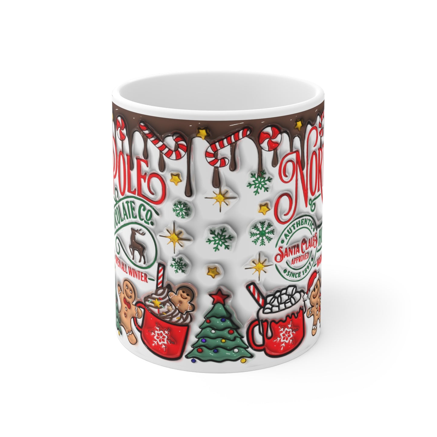 Christmas Hot Chocolate Ceramic Mug - Festive Holiday Design - Resilient Mind Media