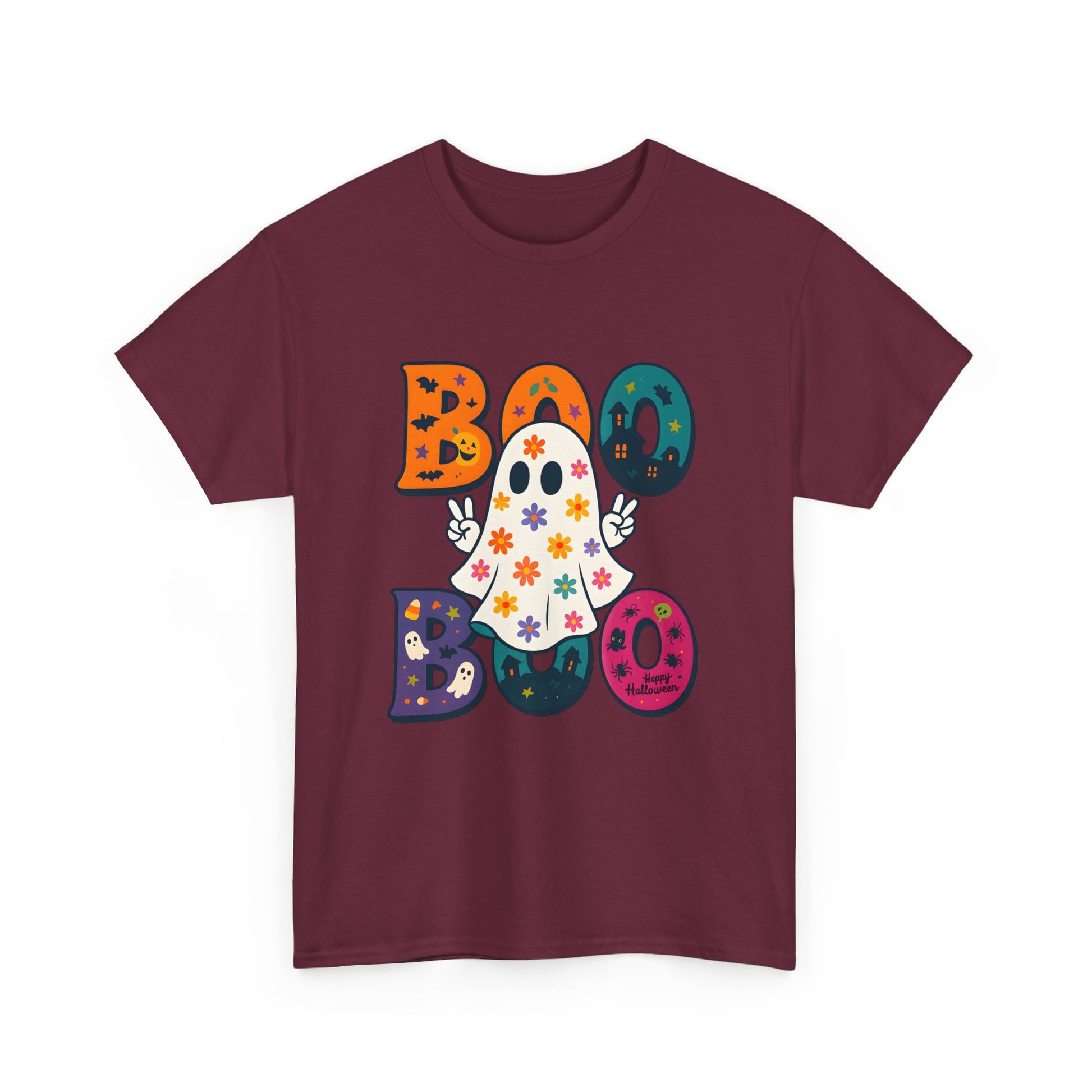 Boo Boo Ghost T-Shirt, Halloween Tee, Unisex Cotton Tee, Cute Halloween Shirt, Spooky Season Apparel, Fall Fashion - Resilient Mind Media