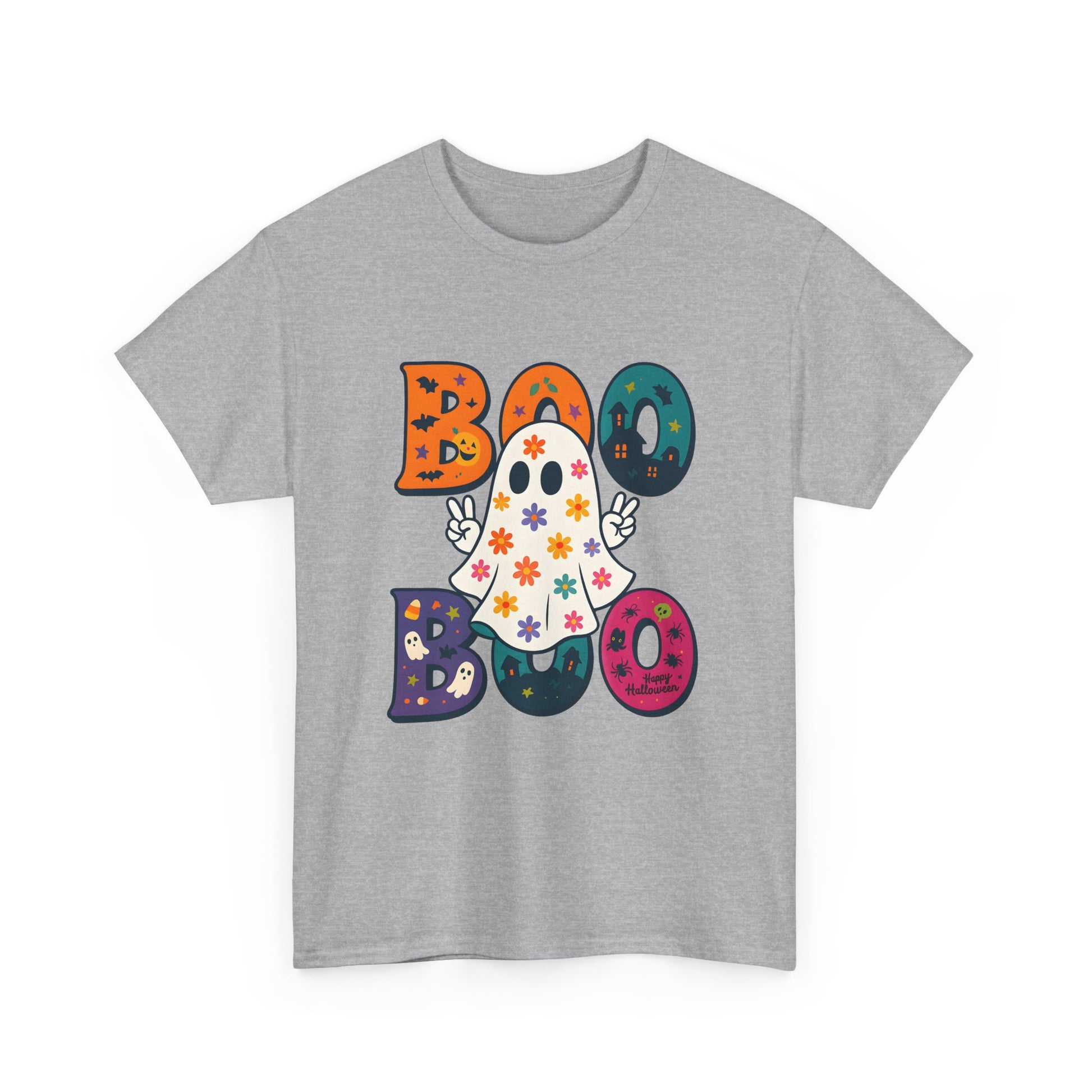 Boo Boo Ghost T-Shirt, Halloween Tee, Unisex Cotton Tee, Cute Halloween Shirt, Spooky Season Apparel, Fall Fashion - Resilient Mind Media