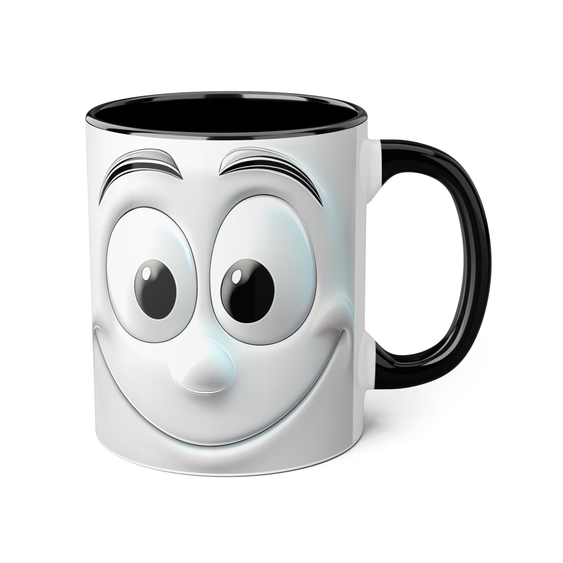 Cheerful Face Accent Mug - 11oz Coffee Cup for Daily Motivation - Resilient Mind Media